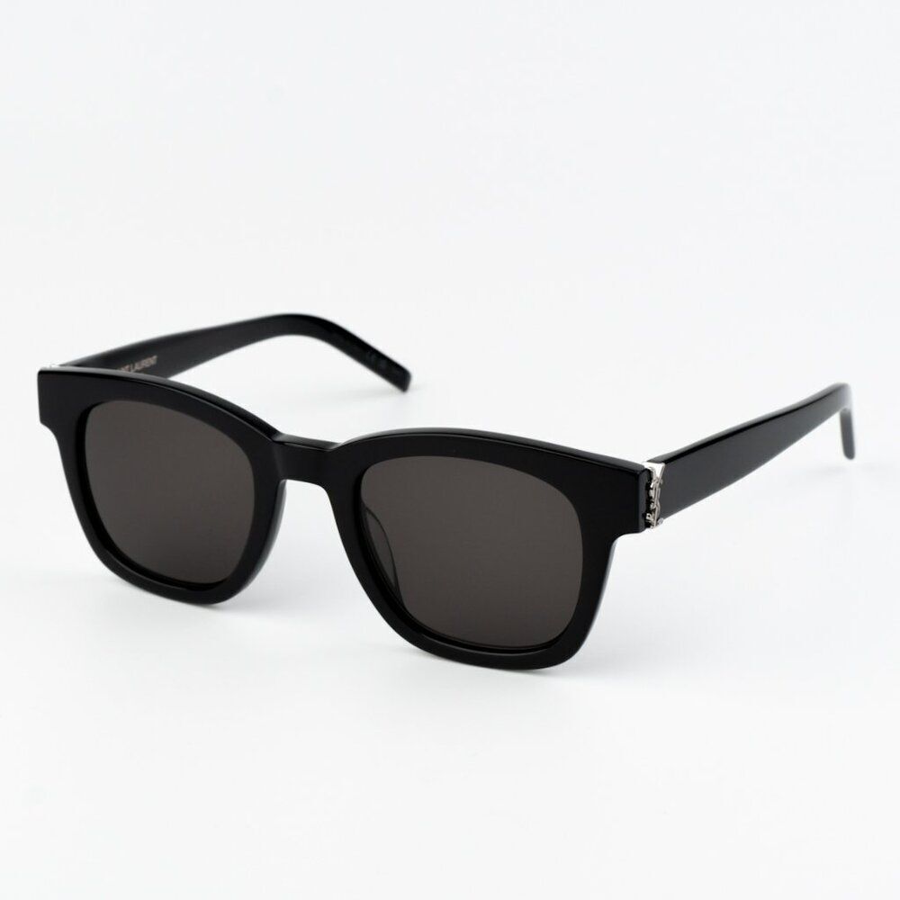 NEW Saint Laurent SLM124 001 Black Grey Square Men Sunglasses